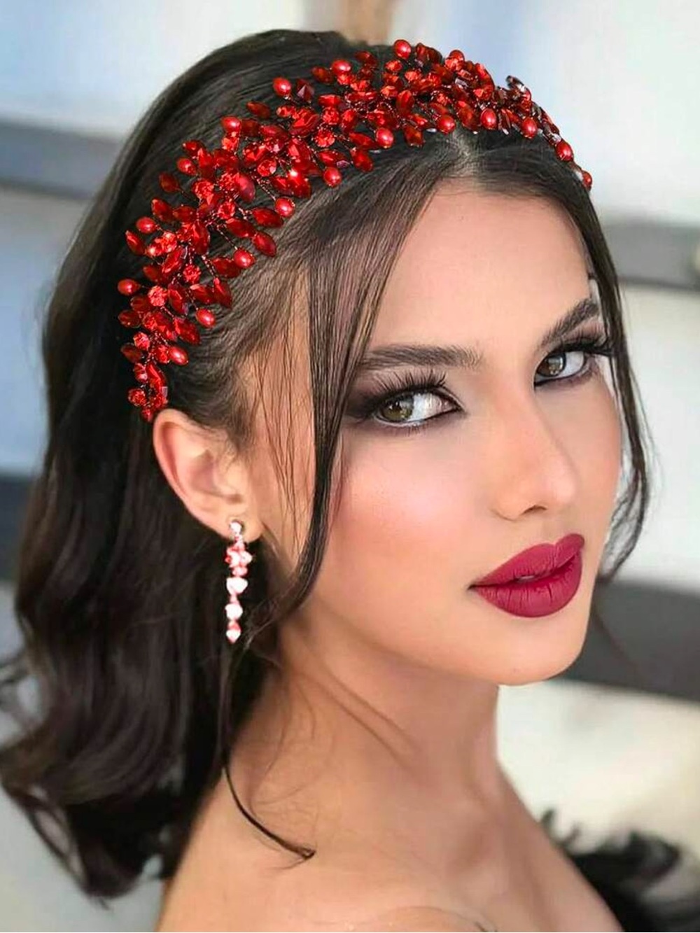 1pc Handmade Crystal & Pearl Bridal Headband, Wedding Hair Accessory,